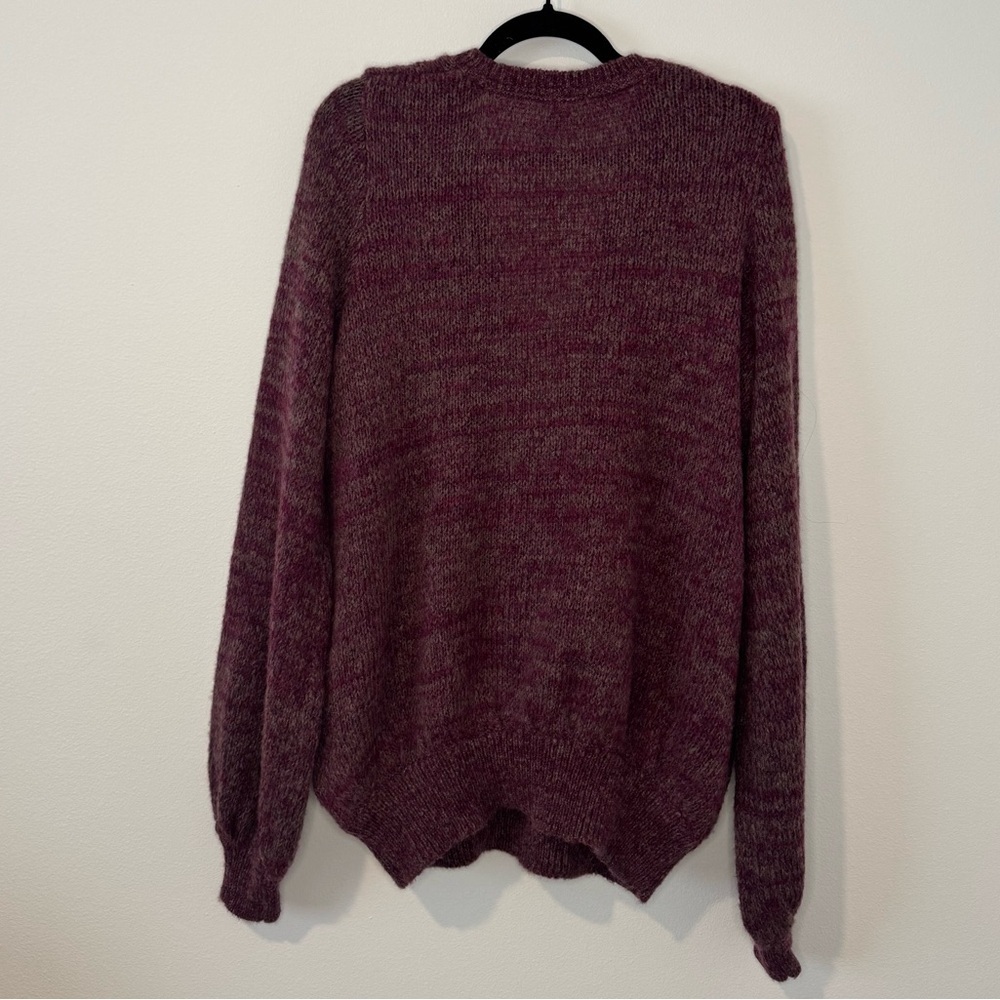 NWT - Free People Wrap Sweater Marled Burgundy Purple Knit Long Sleeve Women’s M - Picture 3 of 6